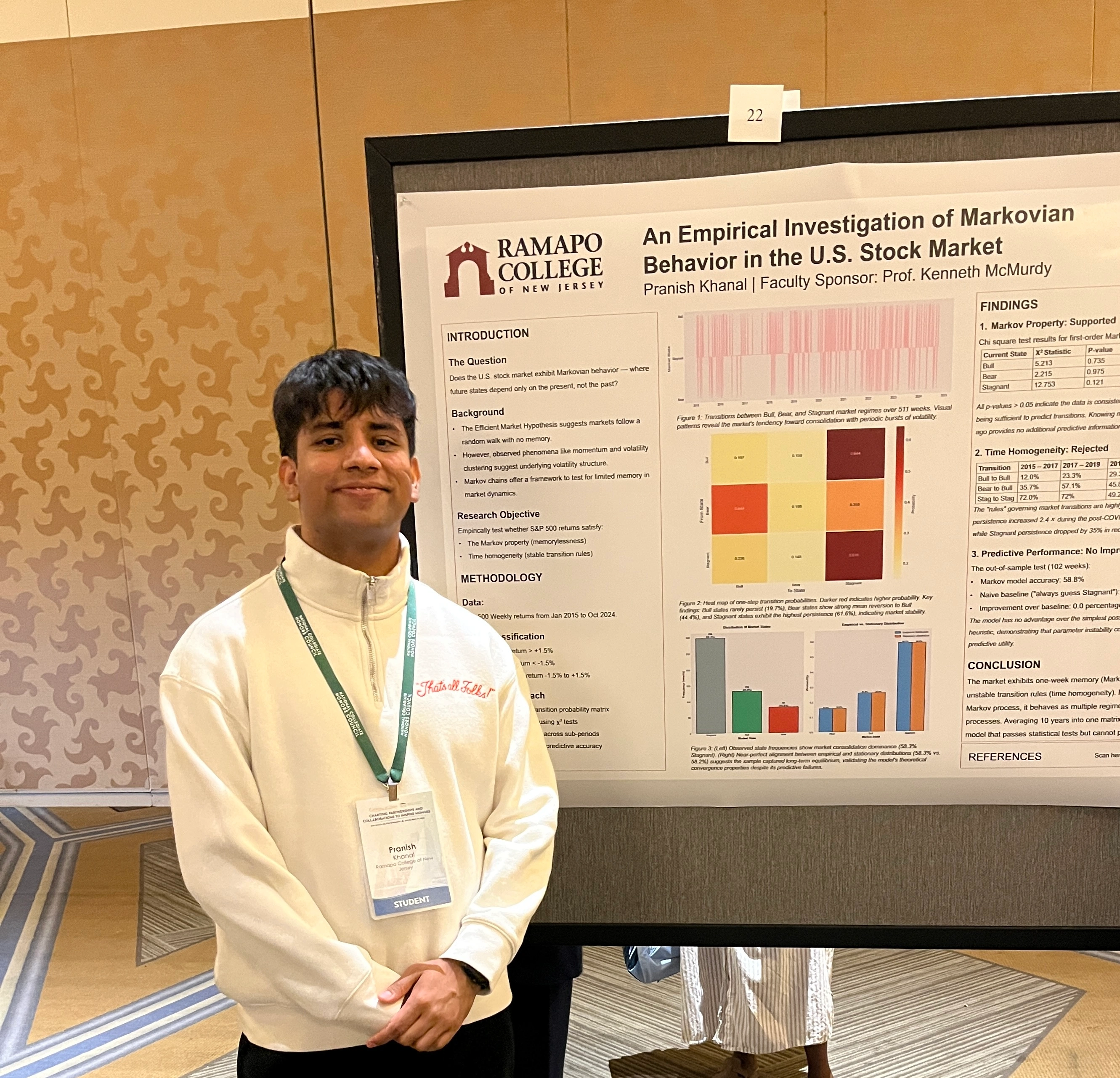 Pranish presenting research at Ramapo College